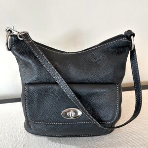 Stone Mountain Black Pebbled Leather Bag